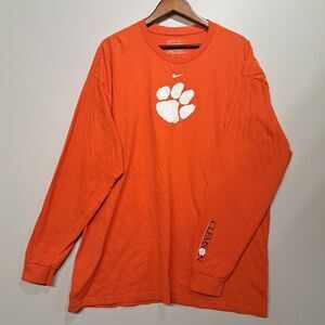 Nike Team Clemson Tigers Long Sleeve T Shirt Mens XXL Orange